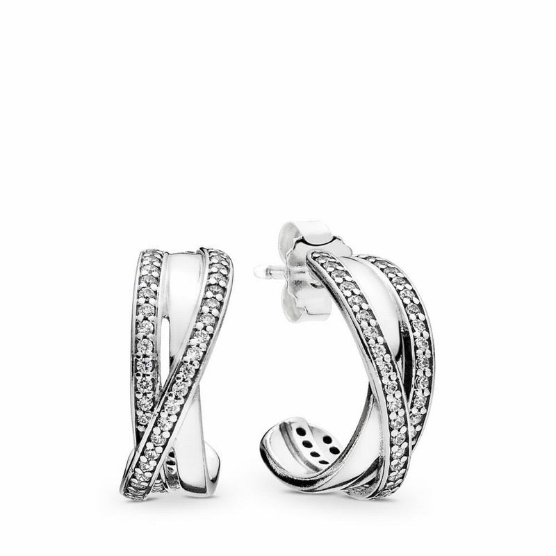 Pandora Australia Entwined Hoop Earrings - Sterling Silver | SFBYQM240